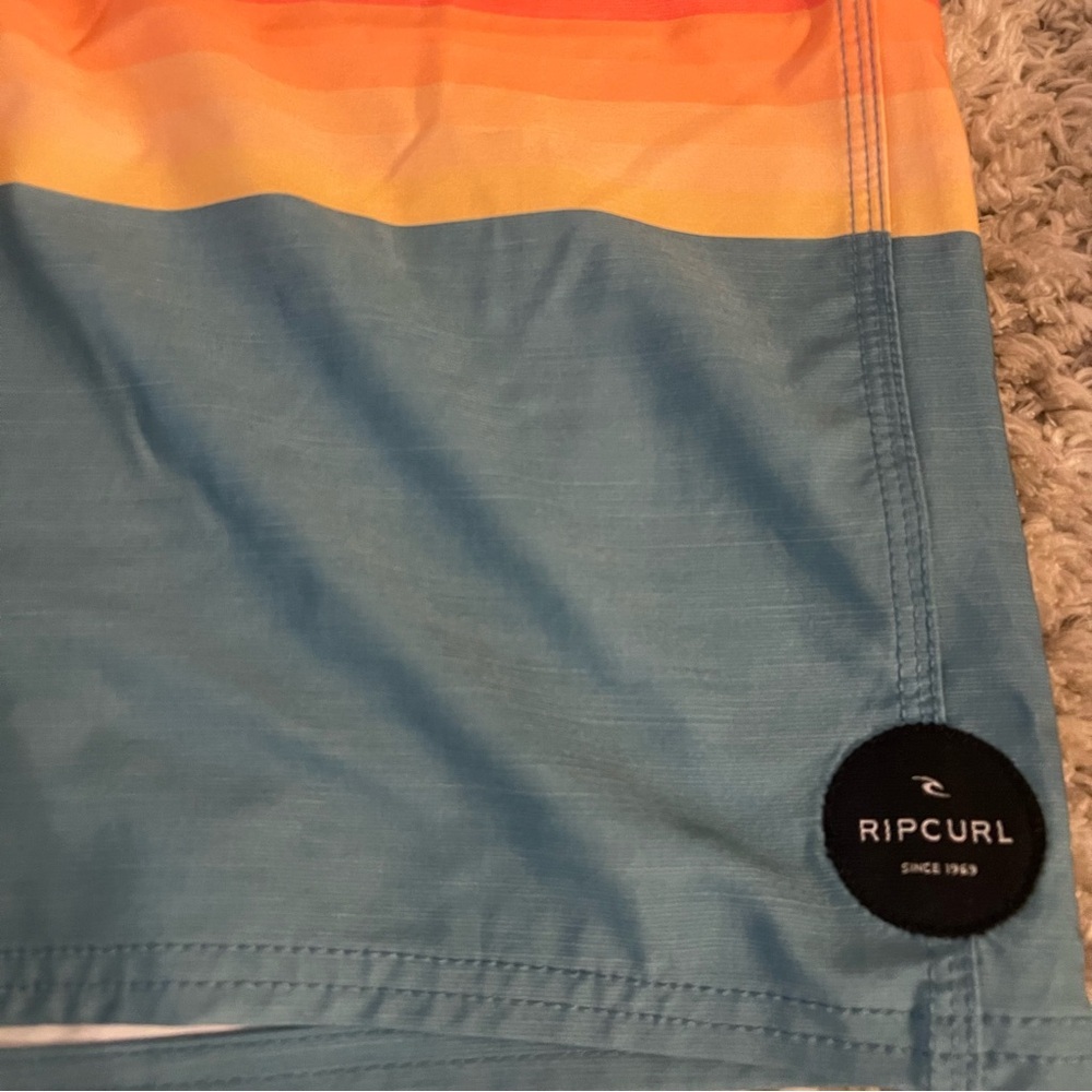 Rip Curl Men’s Boardshorts Size 32 Teal Sunset Stripe (New Without Tags) - Picture 2 of 7